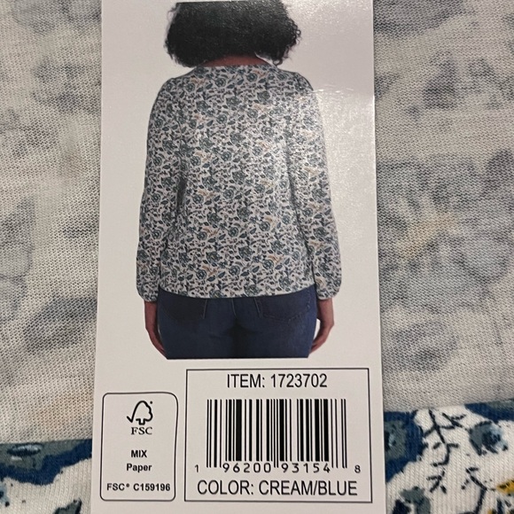 NEW!! LUCKY BRAND Sz XL Gathered Front Pullover Top Cottagecore Boho Floral - Picture 10 of 11